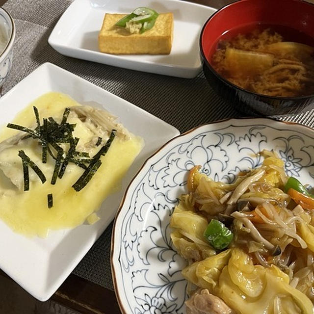 悩みましたが＆鶏肉とキャベツの中華風炒め