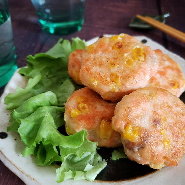 ～お子様も食べやすい～【塩鮭とコーンのまんまる揚げ焼き】#魚料理 #簡単レシピ#作り置き