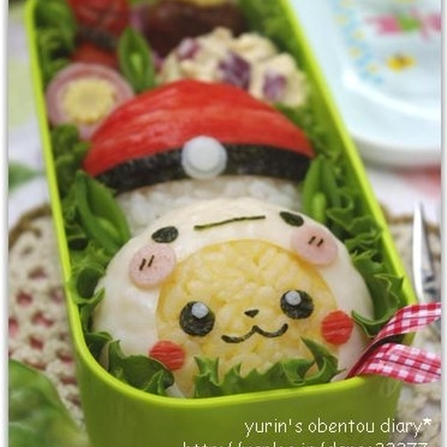 【100均の魔法（笑）】簡単＊てるてるピカチュウ弁当
