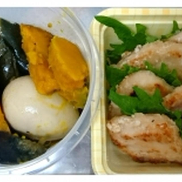 揚げ浸しと竜田揚げ弁当