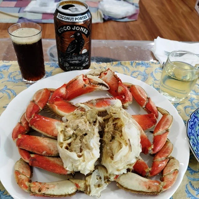 主人の眼鏡がやっと買えた ～ 今日も蟹、そして初めて飲む黒ビール