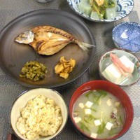 真鯵の開きで和定食