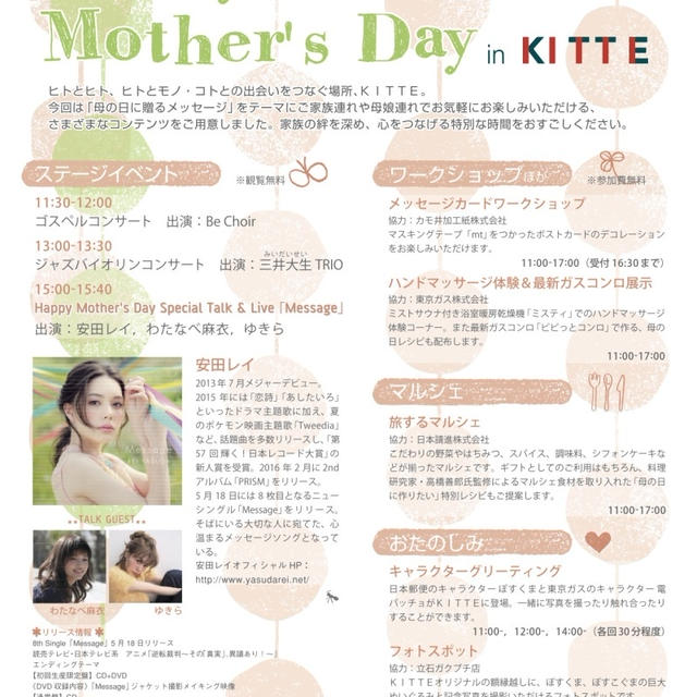 《ＫＩＴＴＥ × 旅するマルシェ》母の日レシピ公開！