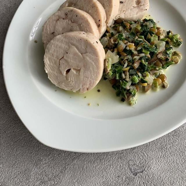 デュクセルソースで鶏ハム