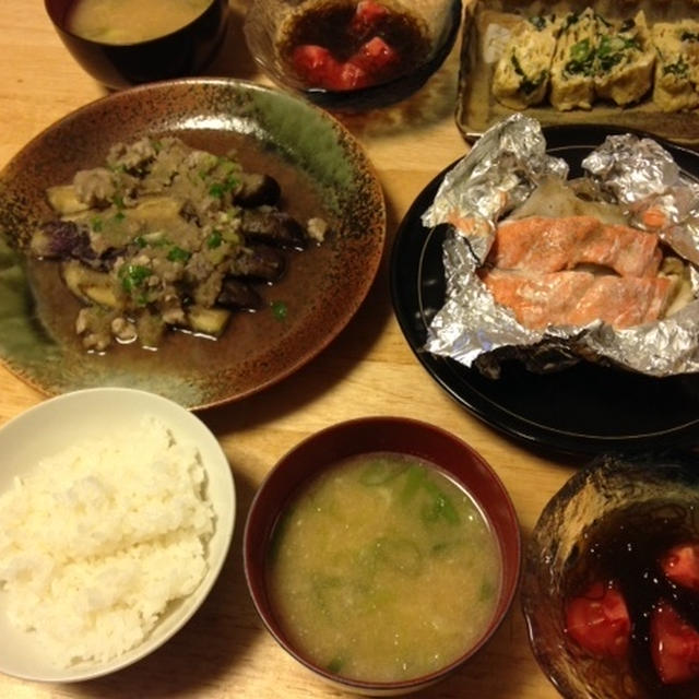 昨夜は鮭のホイル焼きなど～