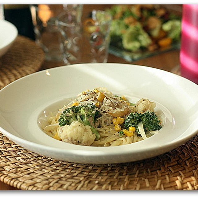 ツナコーンのクリームパスタ