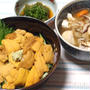 「うに丼」と「まめぶ汁」 の 「あまちゃんセット」で気分は三陸！