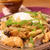 鶏とｷﾉｺのちゃちゃっと炒め丼、かけﾄﾏで味の変化を楽しんで。