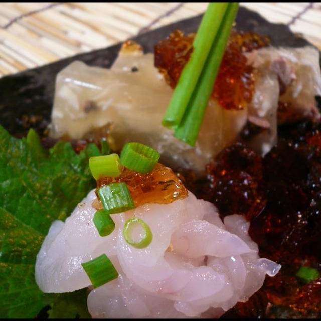 マトウダイの糸造り と あらと肝の煮こごり By Wnk Shoさん レシピブログ 料理ブログのレシピ満載