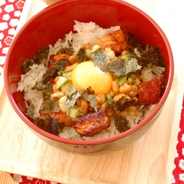 【印刷用】鮭・納豆朝食丼