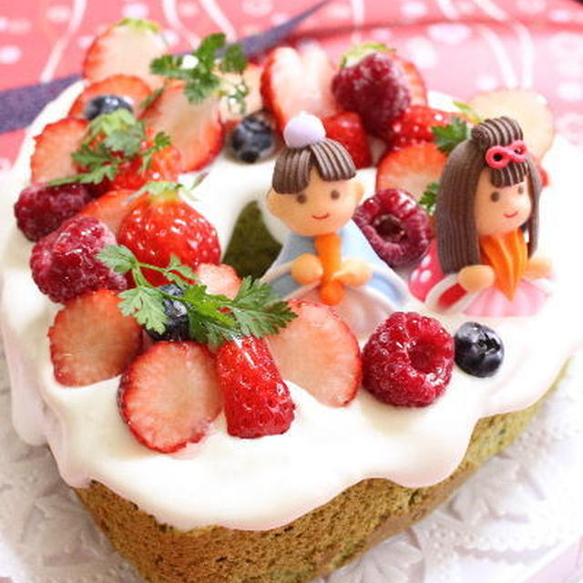 うぐいすあんと抹茶のシフォンケーキ