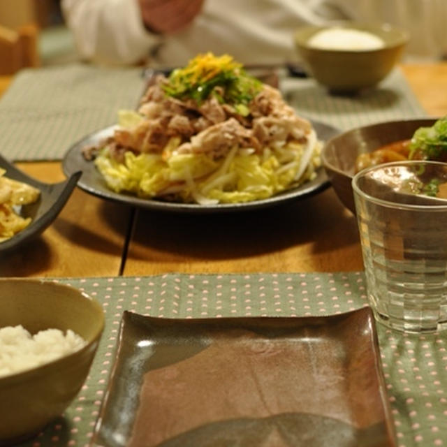 豚しゃぶ白菜サラダの晩ごはん