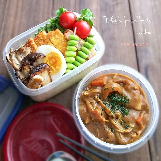 少しダイエットを意識したカツカレー弁当～今日は漫画の日～
