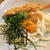 割烹着を着てのレンチンぶっかけうどん