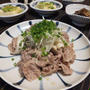 スープ豚しゃぶにアツアツごま油♪小さい秋。