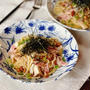麺がつるつるで、するする食が進む♪ 朝から和風スパゲティ！