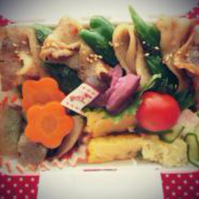 *豚バラ肉＆ピーマンの照り焼き弁当♪