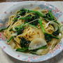 胡麻油風味のかき菜の和風パスタ