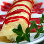 Orange Cream Stuffed Crepes with Strawberry Coulisオレンジクリームチーズ巻きクレープ