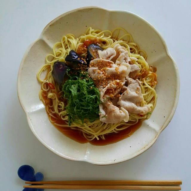 揚げナスと豚肉の冷やし中華 By Miruさん レシピブログ 料理ブログのレシピ満載