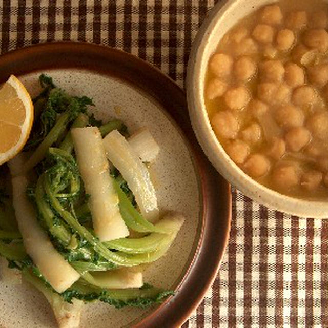 ひよこ豆スープとホルタ／お洒落系の肉レストラン