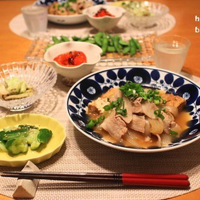 ストウブで『肉豆腐』の献立。