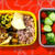 肉野菜炒め弁当＋グリーンサラダ。