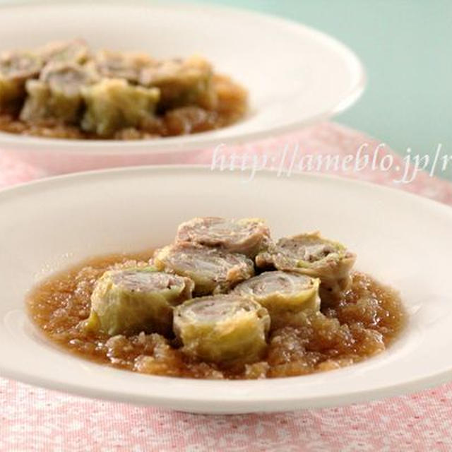 豚バラ肉ロールキャベツのみぞれ煮