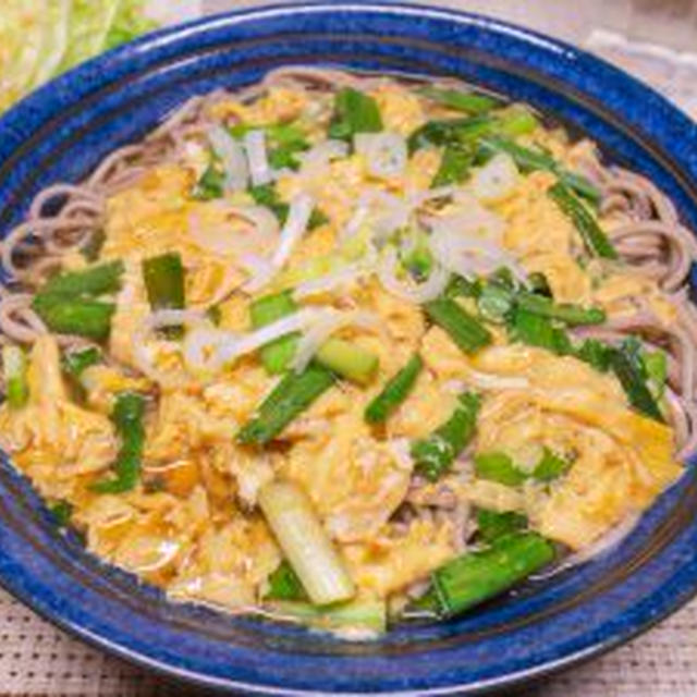 ニラと卵のとろみ蕎麦