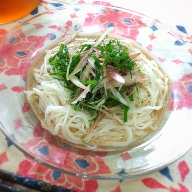 薬味たっぷりでお目目ぱっちり♪ゴマ風素麺