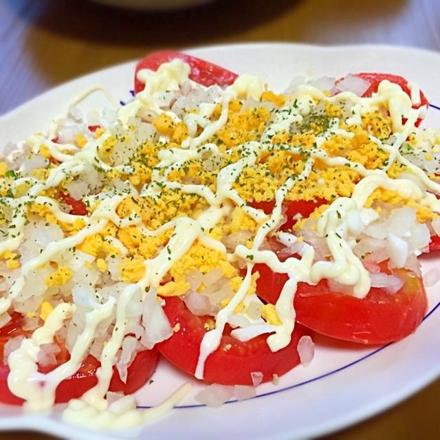 トマトのオニオンのっけサラダ