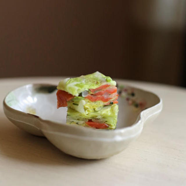 サーモンとキャベツの博多押し仙台の料理教室より。