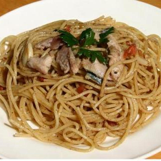 減塩・低たんぱく　【秋刀魚のパスタ】