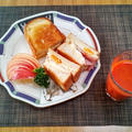 フライパンで簡単カロリーマシマシ☆ベーコンとチーズのホットサンドイッチ♪☆♪☆♪
