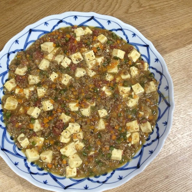 父の日に自分で作った料理　「カレー麻婆豆腐」