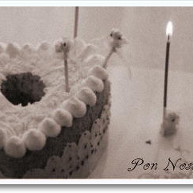 ハートのシフォンでbirthday