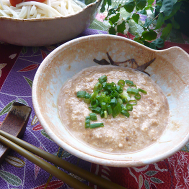 ■胡麻ダレ豆腐のつけ麺風♪