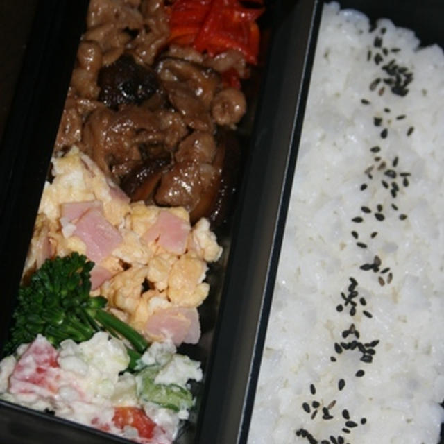 12月14日　　豚肉と椎茸の甘辛炒め弁当