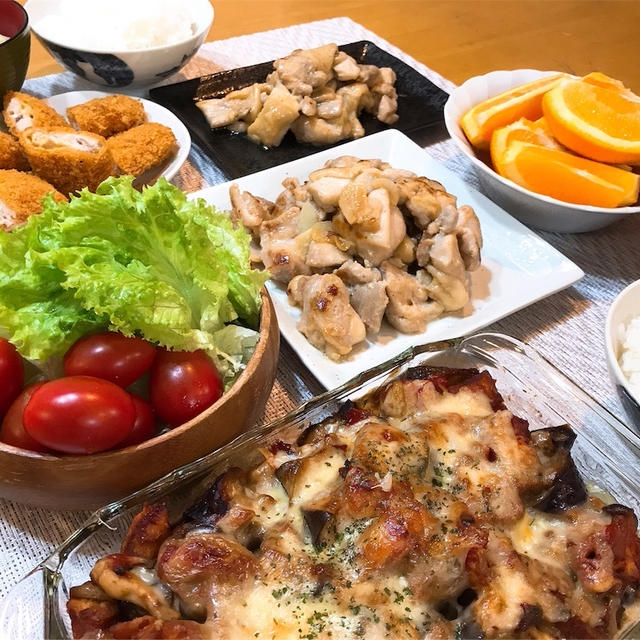 【創作料理】グラタンの中味は何でしょう♪＆鶏もも肉の塩麹焼き❁︎