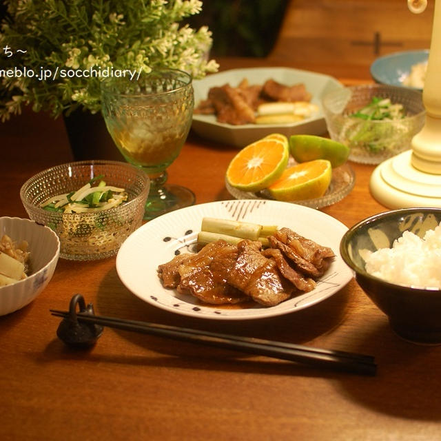 焼き肉と、とても手のかからない副菜。