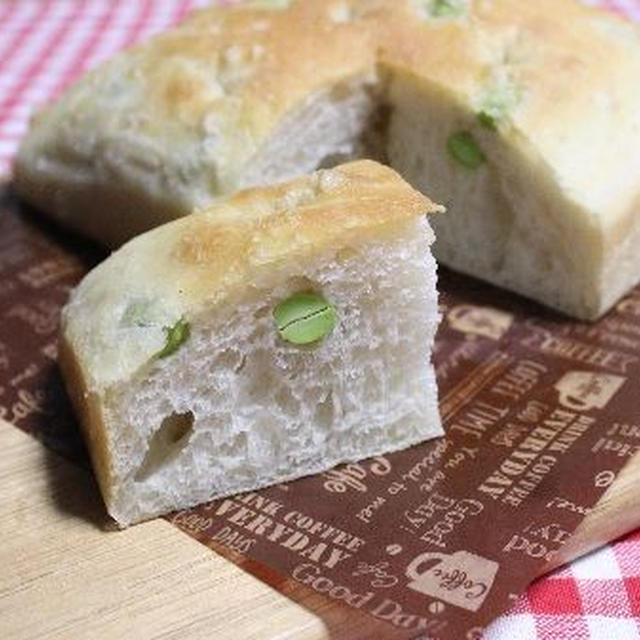 レーズン酵母で枝豆入りフォカッチャ♪