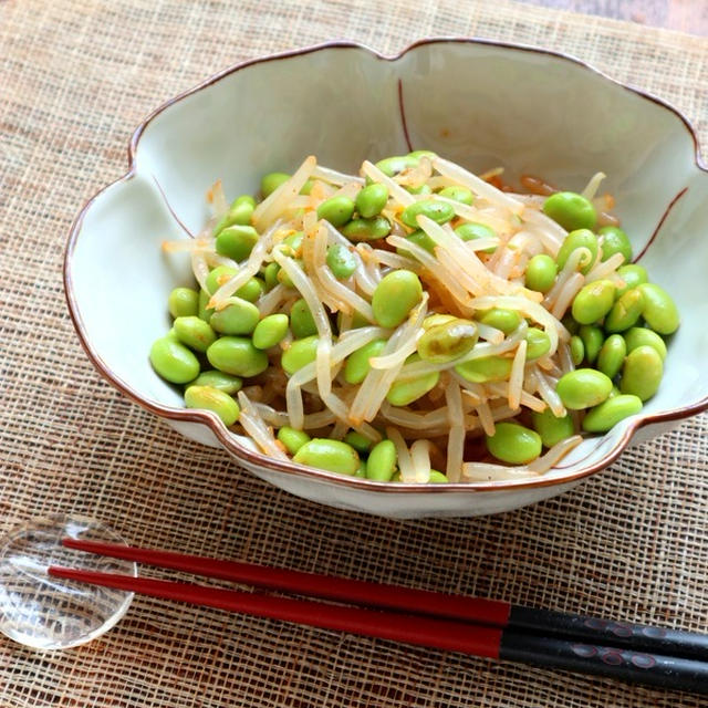 クックパッドニュース掲載☆もやしと枝豆のピリ辛ナムル【#ビールがすすむ　#作り置き】