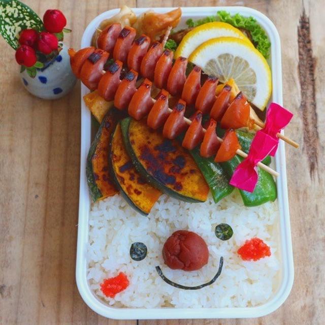 可愛く顔弁で夜勤弁当
