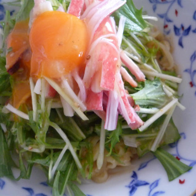 水菜たっぷりの混ぜ麺　塩垃麺バージョン