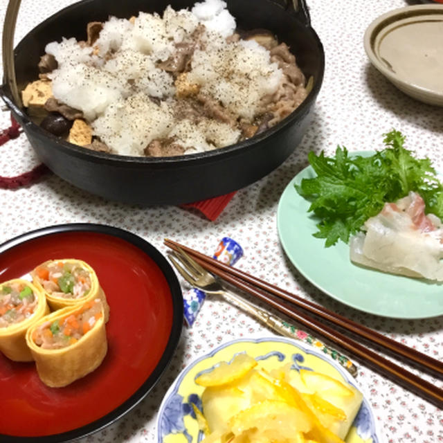 １２月第４週の教室、 冬のご馳走はすき焼き