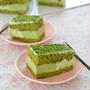 抹茶プリンケーキ。【焼成と仕上げは同じ型・プリンサンドケーキ・甘さ控えめ】