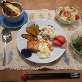 ”エンペラーサーモン”ステーキの晩ご飯と　９月の家庭菜園♪