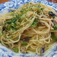 さんまと香菜のスパゲッティ