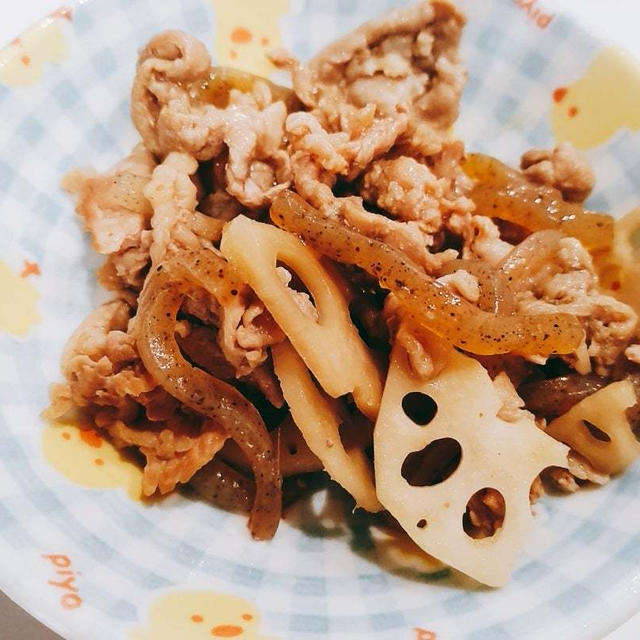 【過去レシピ】食欲そそる♡れんこんと豚肉の甘辛炒め