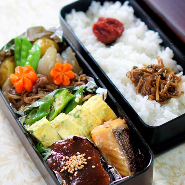 肉じゃが弁当とかます一夜干し焼き弁当♫